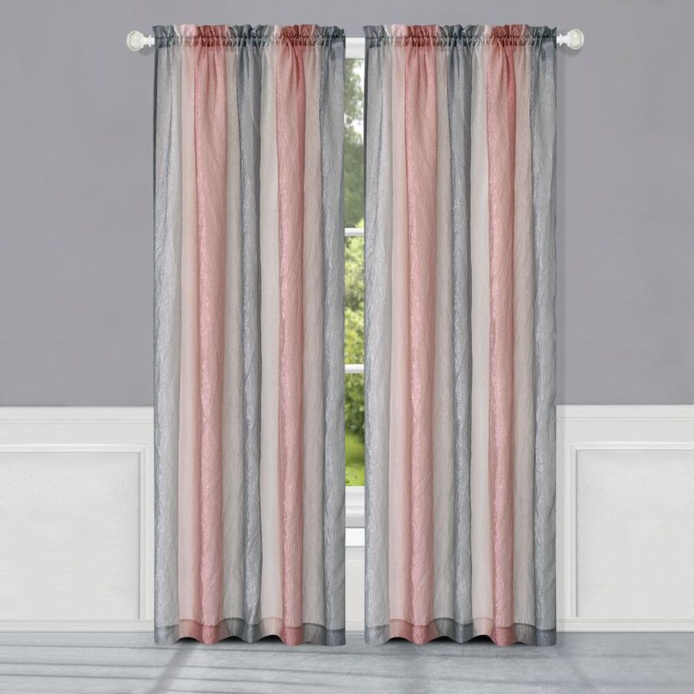 Woven Trends Ombre Window Curtains, Modern Semi-Sheer Window Curtain Drape